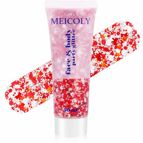 MEICOLY Canada Red Face Glitter front view in packaging