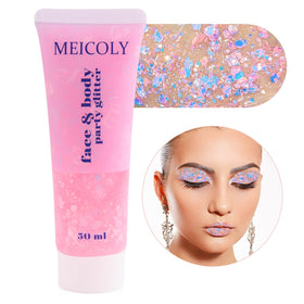 MEICOLY Chameleon Body Glitter in a vibrant party setting