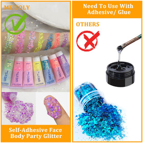 MEICOLY Chameleon Body Glitter Light Purple on hair