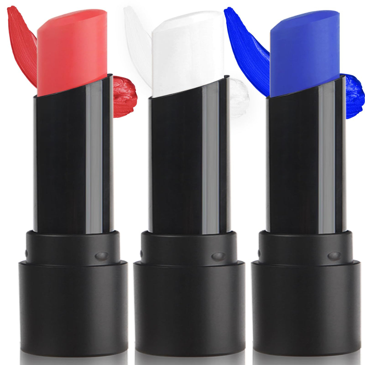 MEICOLY Face Body Paint Stick Set red, white, and blue sticks front view
