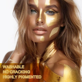 MEICOLY Gold Face Body Paint swatch on hand