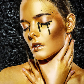 MEICOLY Gold Face Body Paint with setting powder