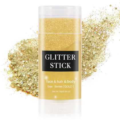 MEICOLY Gold Hair Glitter Stick front view