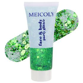 MEICOLY Green Face Body Glitter 50g packaging front view