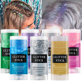MEICOLY Green Face Body Glitter Stick swatch on skin