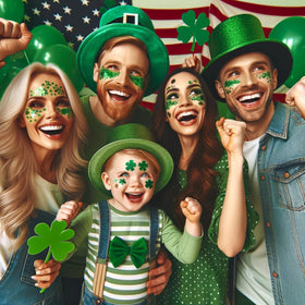 MEICOLY Green Face Body Glitter Stick with St Patrick's Day outfit