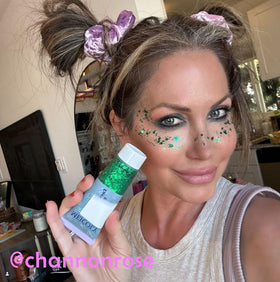 MEICOLY Green Face Body Glitter with various shapes of green sequins