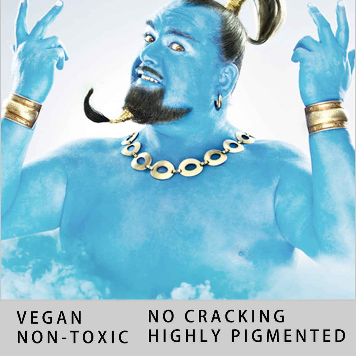 MEICOLY Light Blue Face Body Paint Stick on a makeup palette