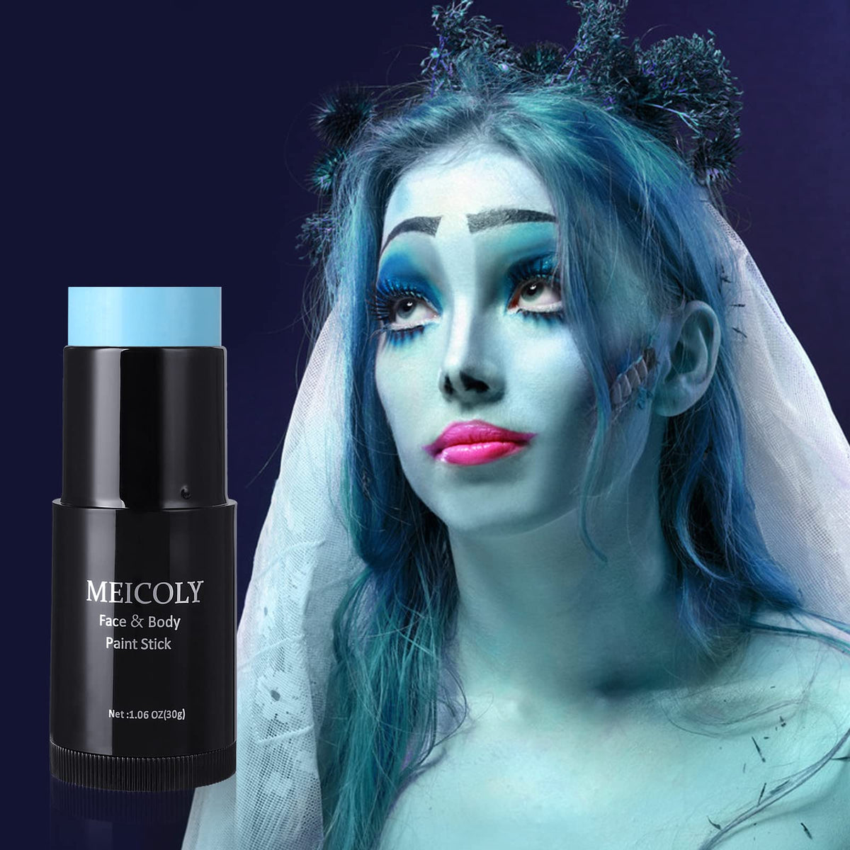 MEICOLY Light Blue Face Body Paint Stick packaging