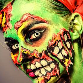 MEICOLY Light Green Body Paint being applied with a brush