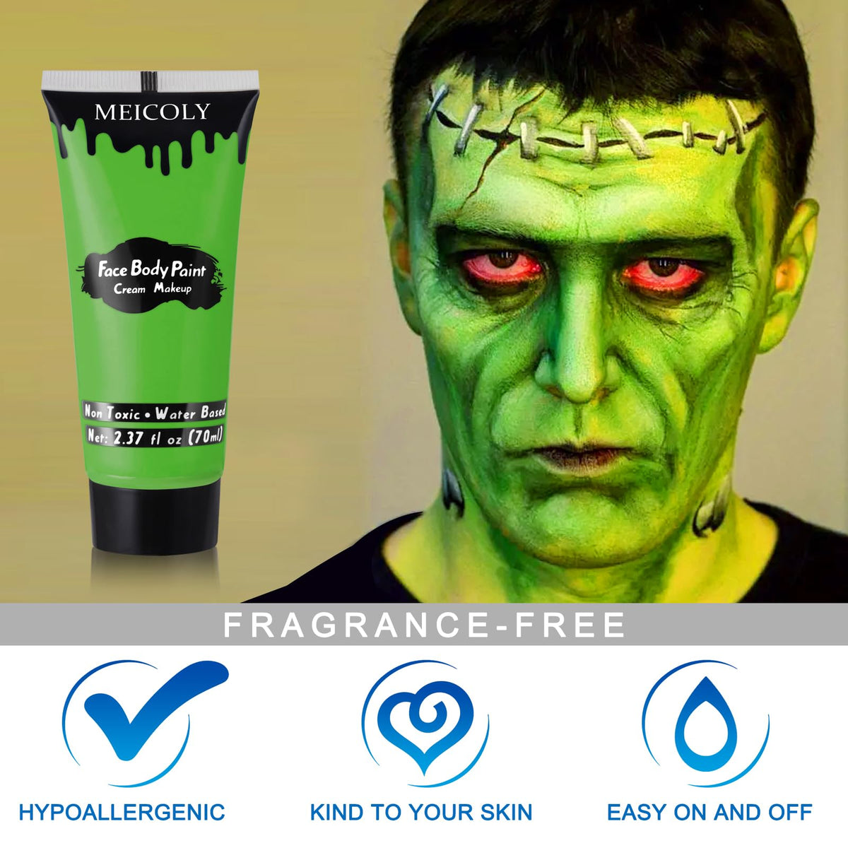 MEICOLY Light Green Body Paint swatch on hand