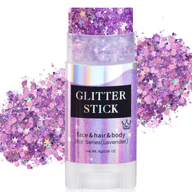MEICOLY Light Purple Body Glitter Stick front view