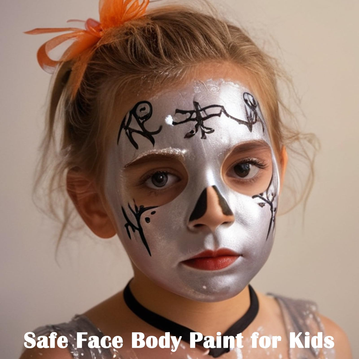 MEICOLY Metallic Silver Face Body Paint swatch on hand