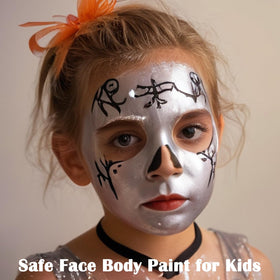 MEICOLY Metallic Silver Face Body Paint swatch on hand