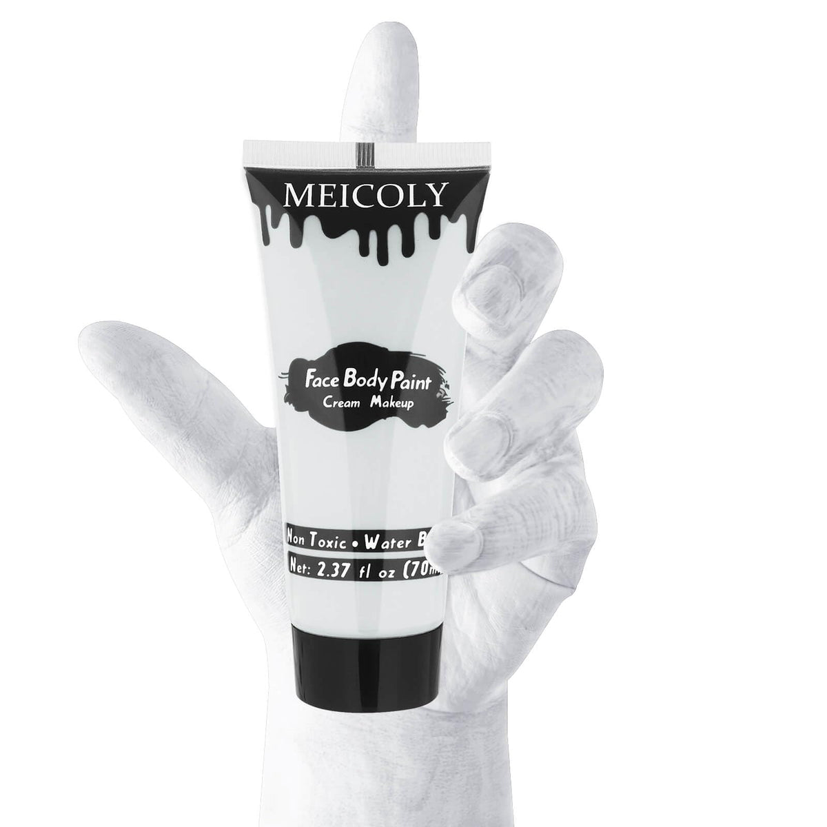 MEICOLY Moonlight White Face Body Paint in use at a Halloween event