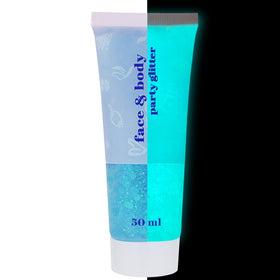 MEICOLY Neon Blue Body Glitter Gel 50ml front view