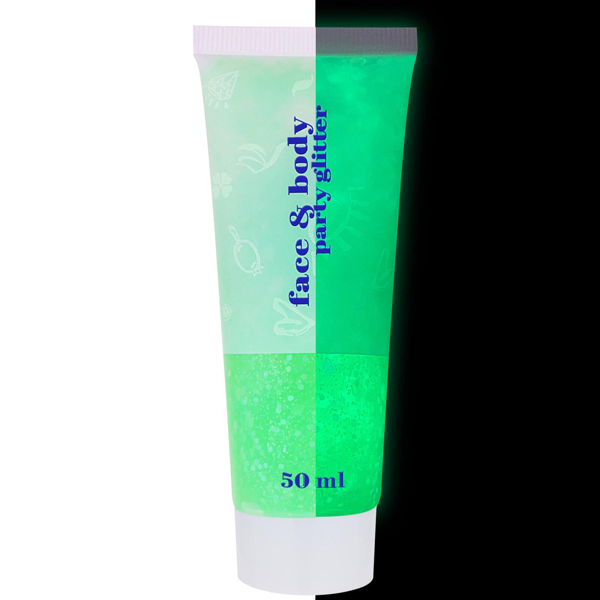 MEICOLY Neon Green Body Glitter Gel front view 50ml