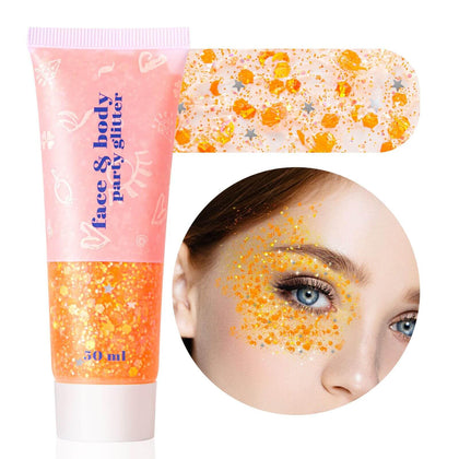 MEICOLY Orange Body Glitter Gel 50g front view