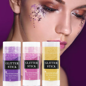 MEICOLY Pink Body Glitter Stick lifestyle shot outdoors