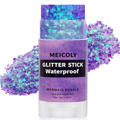 MEICOLY Purple Hair Glitter Stick front view
