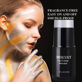 MEICOLY Silver Face Body Paint Stick application on skin