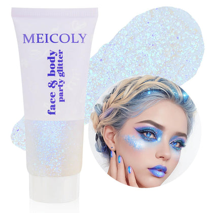 MEICOLY Sparkling Blue Body Glitter 50ml front view