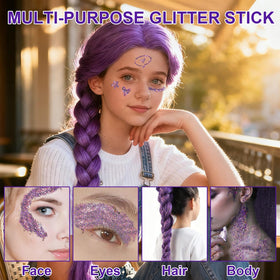 Meilury Halloween Body Glitter Stick applied on skin for a sparkling effect