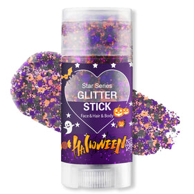 Meilury Halloween Body Glitter Stick front view with vibrant glitter