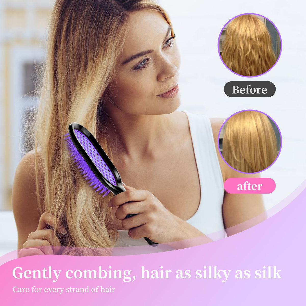 Mejglrc Detangling Brush being used on wet hair
