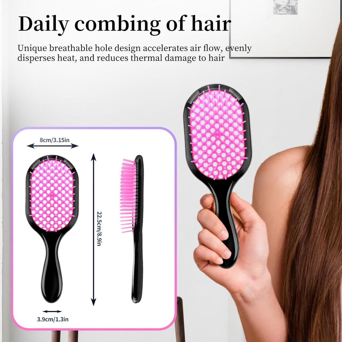 Mejglrc Detangling Brush Set displayed on a bathroom counter