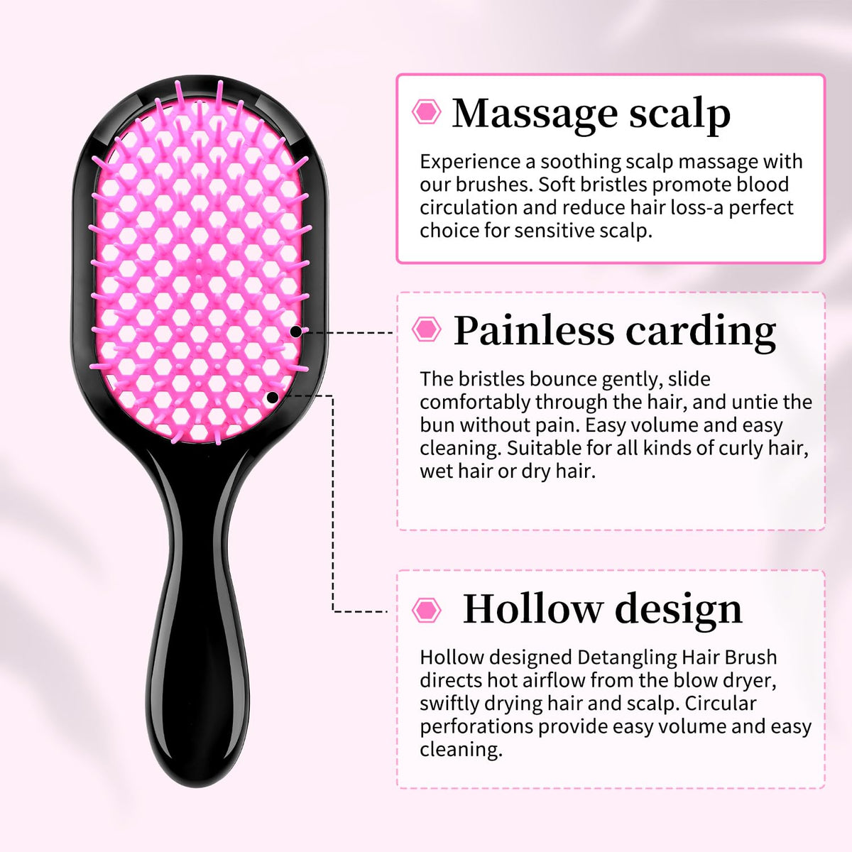 Mejglrc Detangling Brush showing ergonomic handle