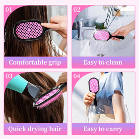 Mejglrc Detangling Brush with flexible bristles close-up