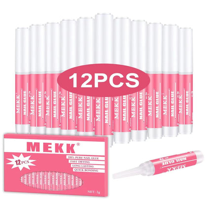 MEKK Nail Glue 12 individual tubes packaging