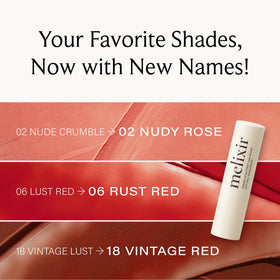 Melixir Vegan Lip Butter #06 Rust Red swatch on lips