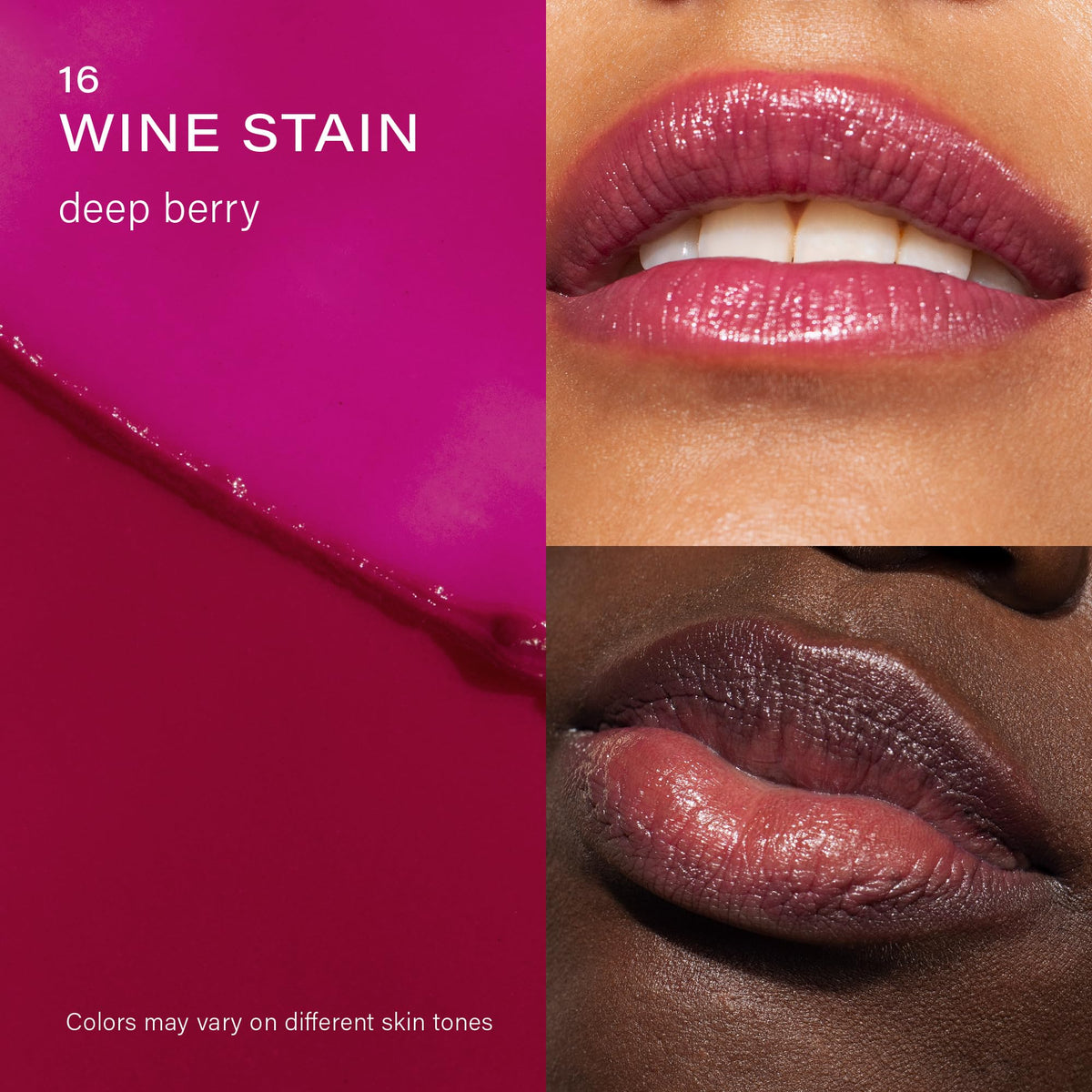 Melixir Vegan Lip Butter #16 Wine Stain swatch on skin