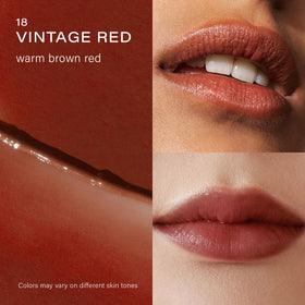 Melixir Vegan Lip Butter Vintage Red swatch on lips