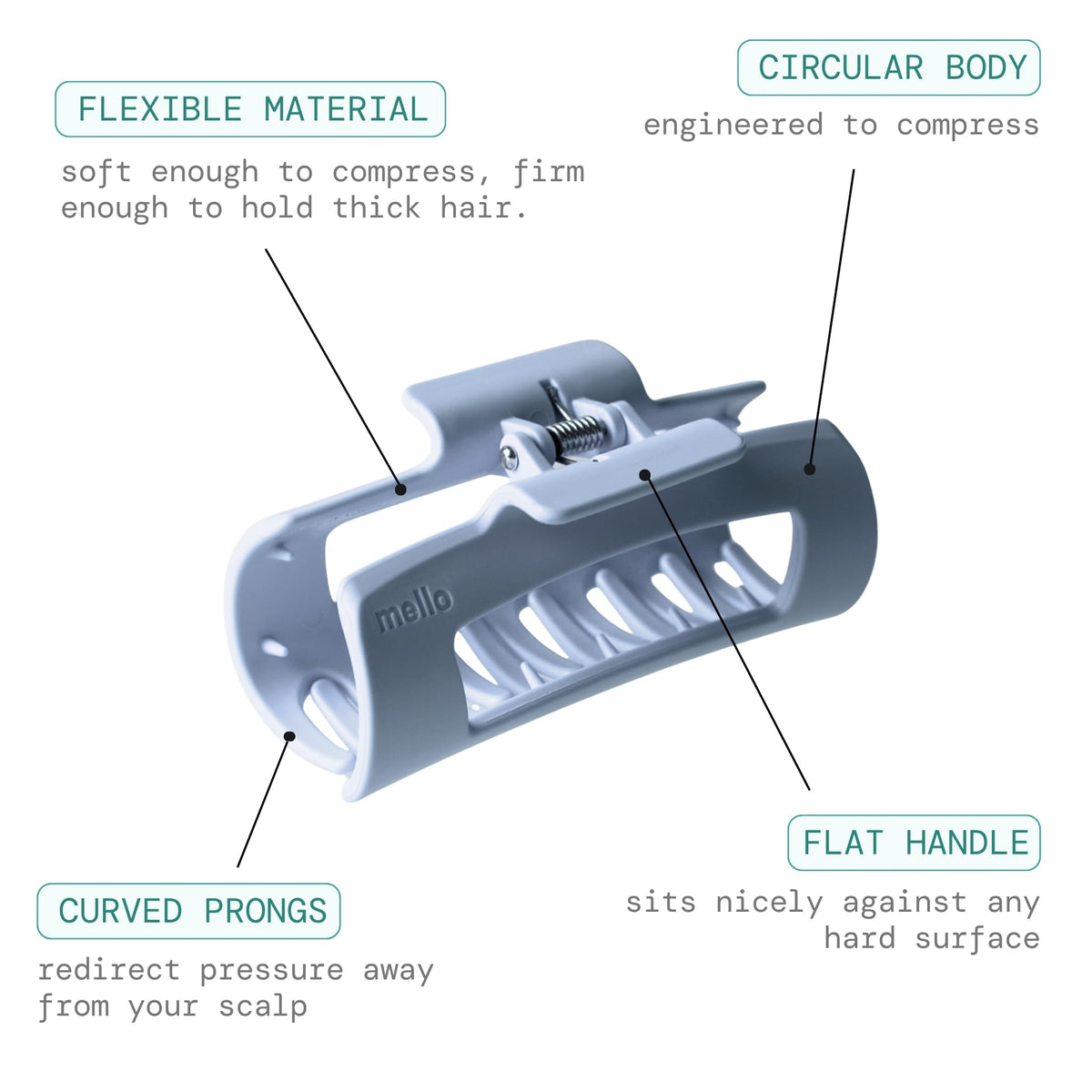 MELLO Medium Hair Clip in action during a workout