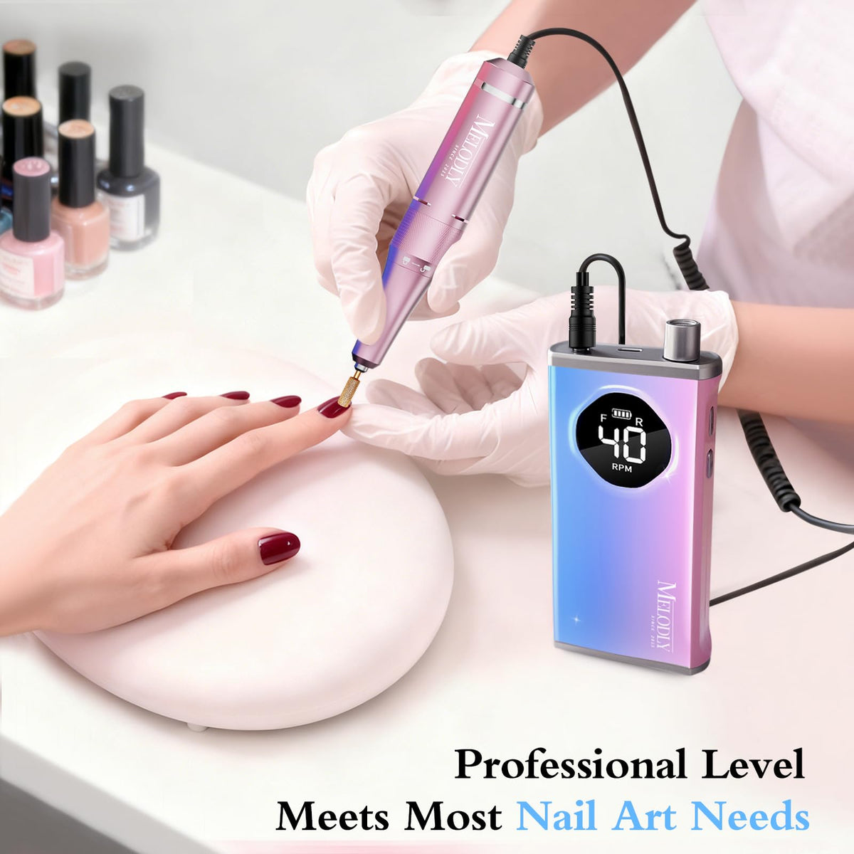 Melodly Electric Nail Drill Kit portable with belt clip