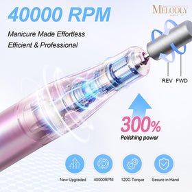 Melodly Electric Nail Drill Kit side view with power button