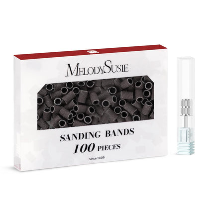 MelodySusie 100 Pcs Nail Drill Bits Sanding Bands packaging front view