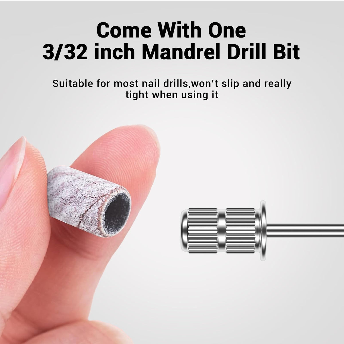 MelodySusie 100 Pcs sanding bands placed beside a nail drill