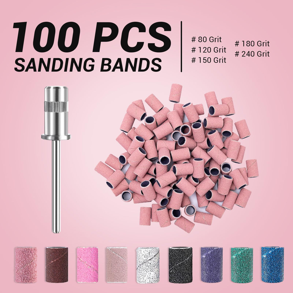 MelodySusie 120 grit sanding bands close-up view