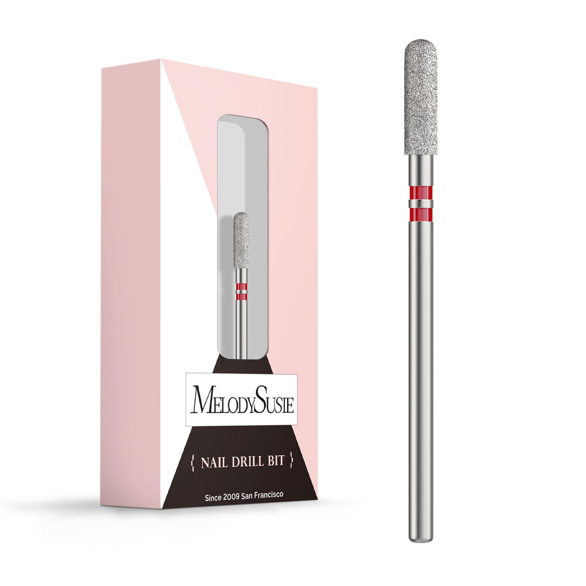 MelodySusie 3mm Rounded Top Barrel Cuticle Cleaner Nail Drill Bit, Silver