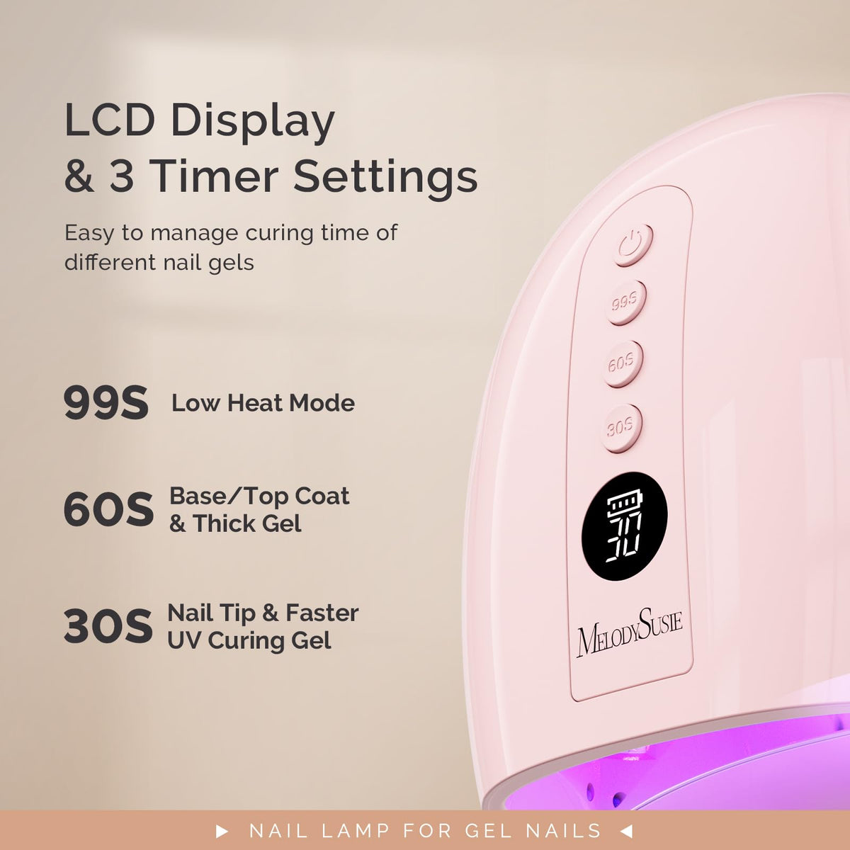 MelodySusie 48W Nail Lamp in use during a manicure