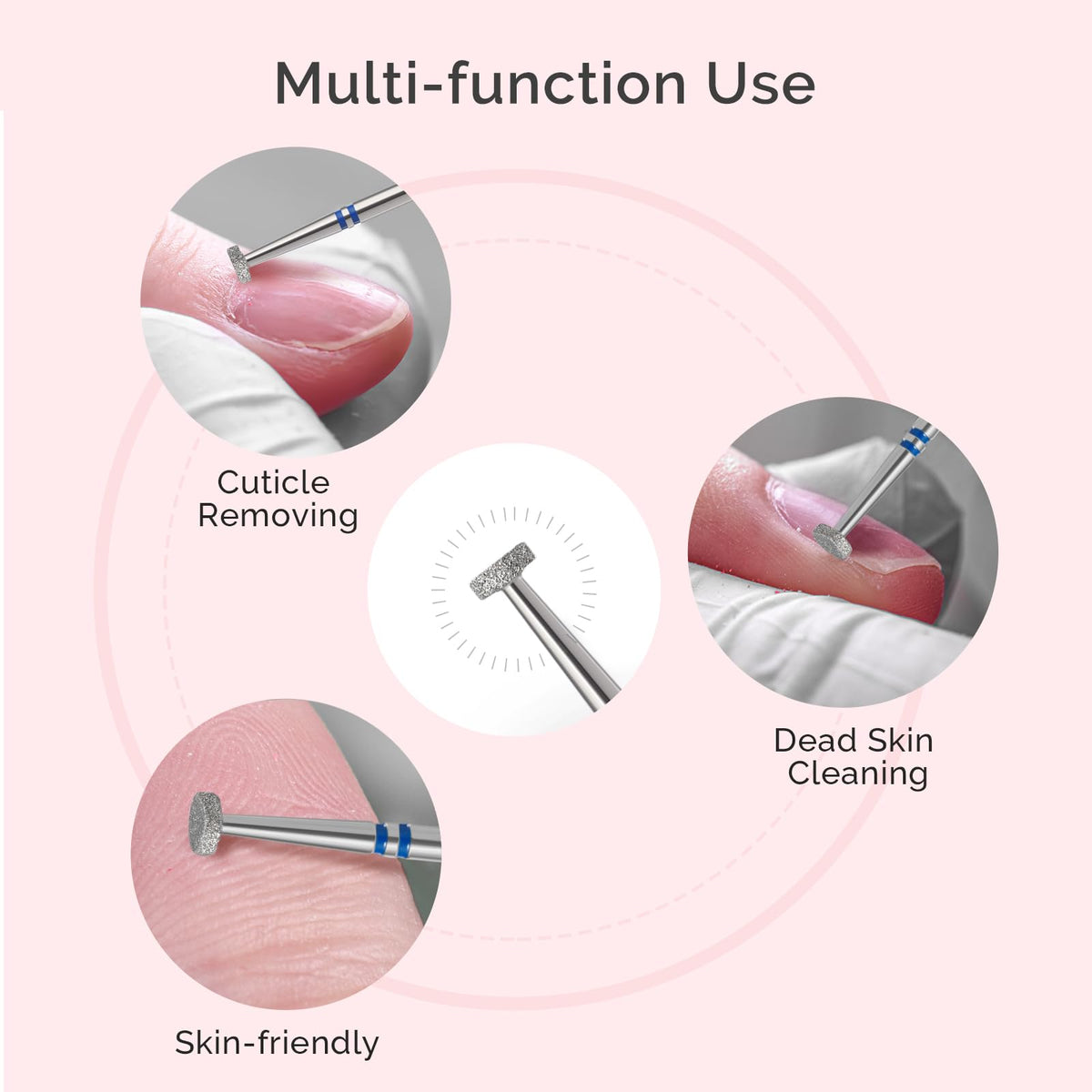 MelodySusie 4mm Cuticle Cleaner Nail Drill Bit in use