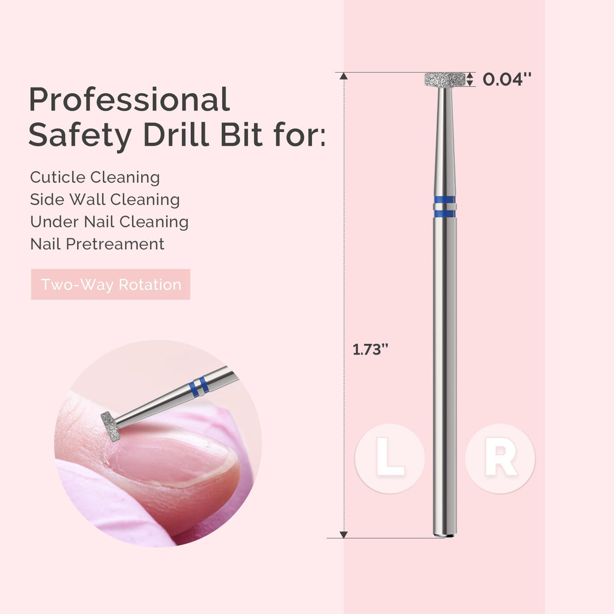 MelodySusie 4mm Cuticle Cleaner Nail Drill Bit on nail care tools