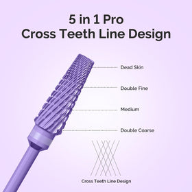 MelodySusie 5 in 1 Nail Drill Bits purple side view