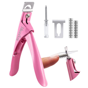 MelodySusie Acrylic Nail Clippers front view with pink design