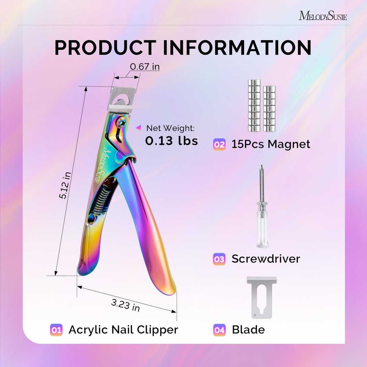MelodySusie Acrylic Nail Clippers in a nail care kit setup