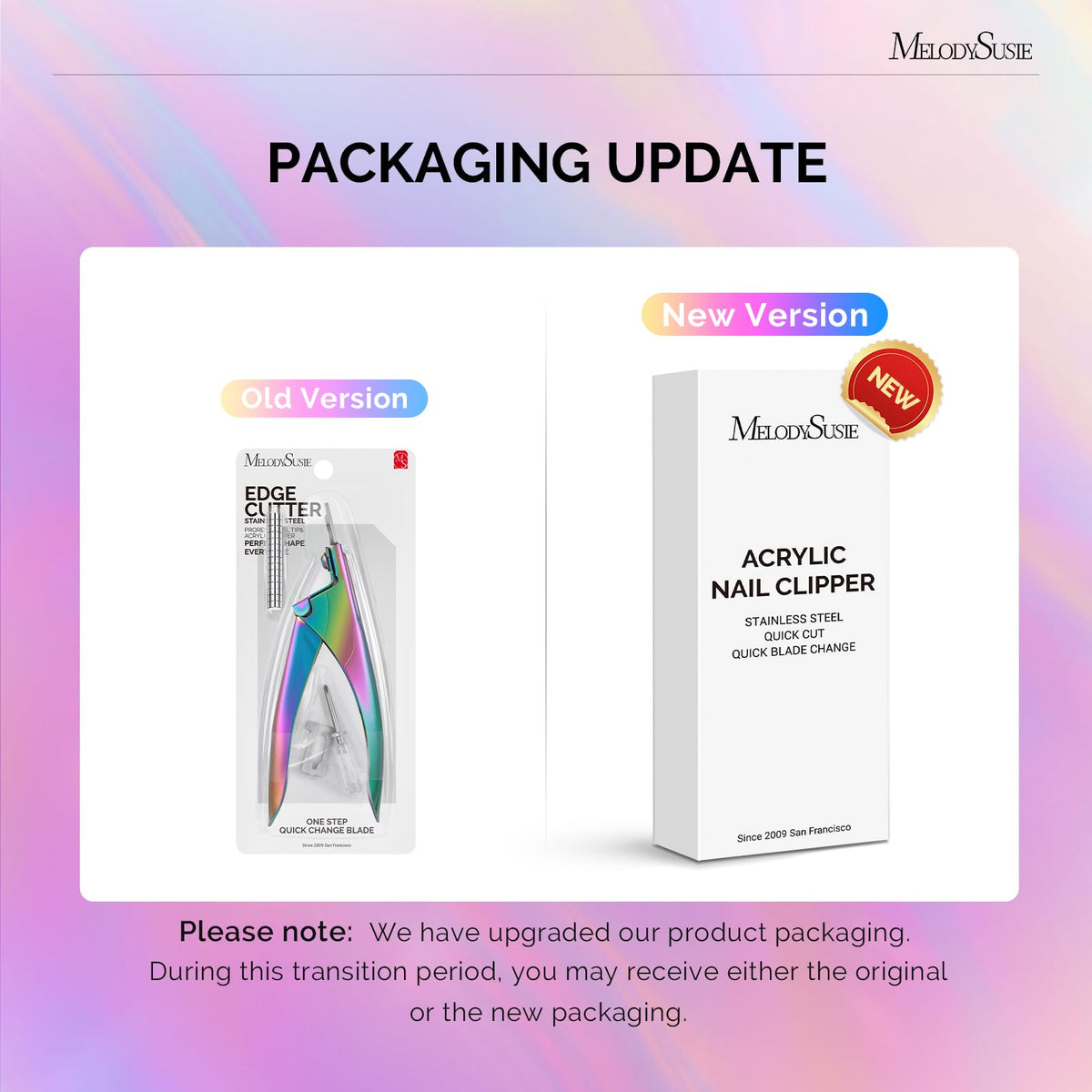 MelodySusie Acrylic Nail Clippers showing adjustable magnetic sizers